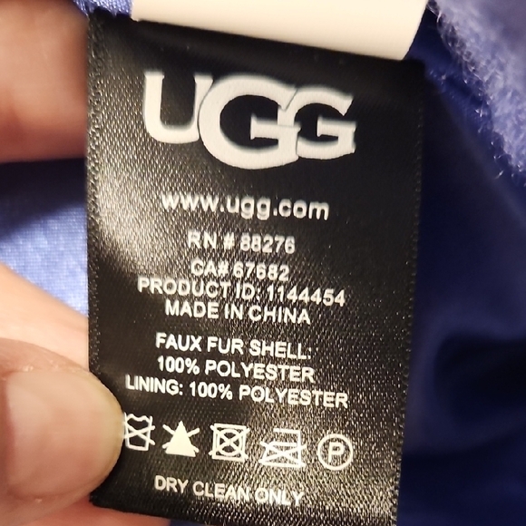 UGG Gertrude Short Teddy Lavender Sherpa Jacket - Picture 9 of 10